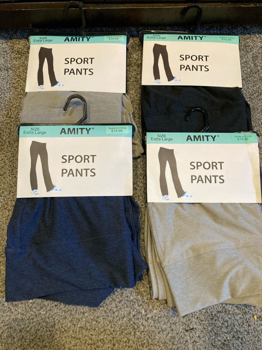 Amity Sport Pants XL Lot of 4 Gray Black Activewear Yoga NWT